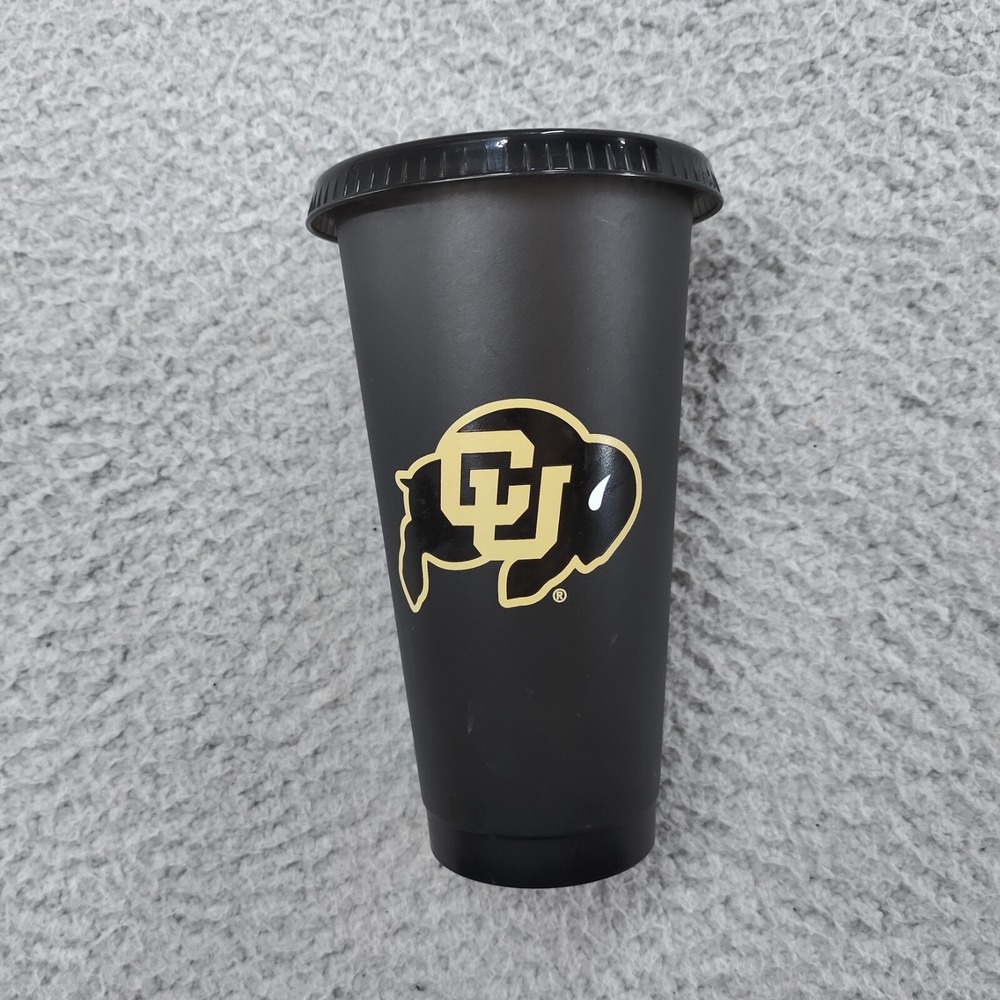 Colorado Buffaloes Starbucks Reusable Cold Tumbler Black Plastic 24 oz No Straw